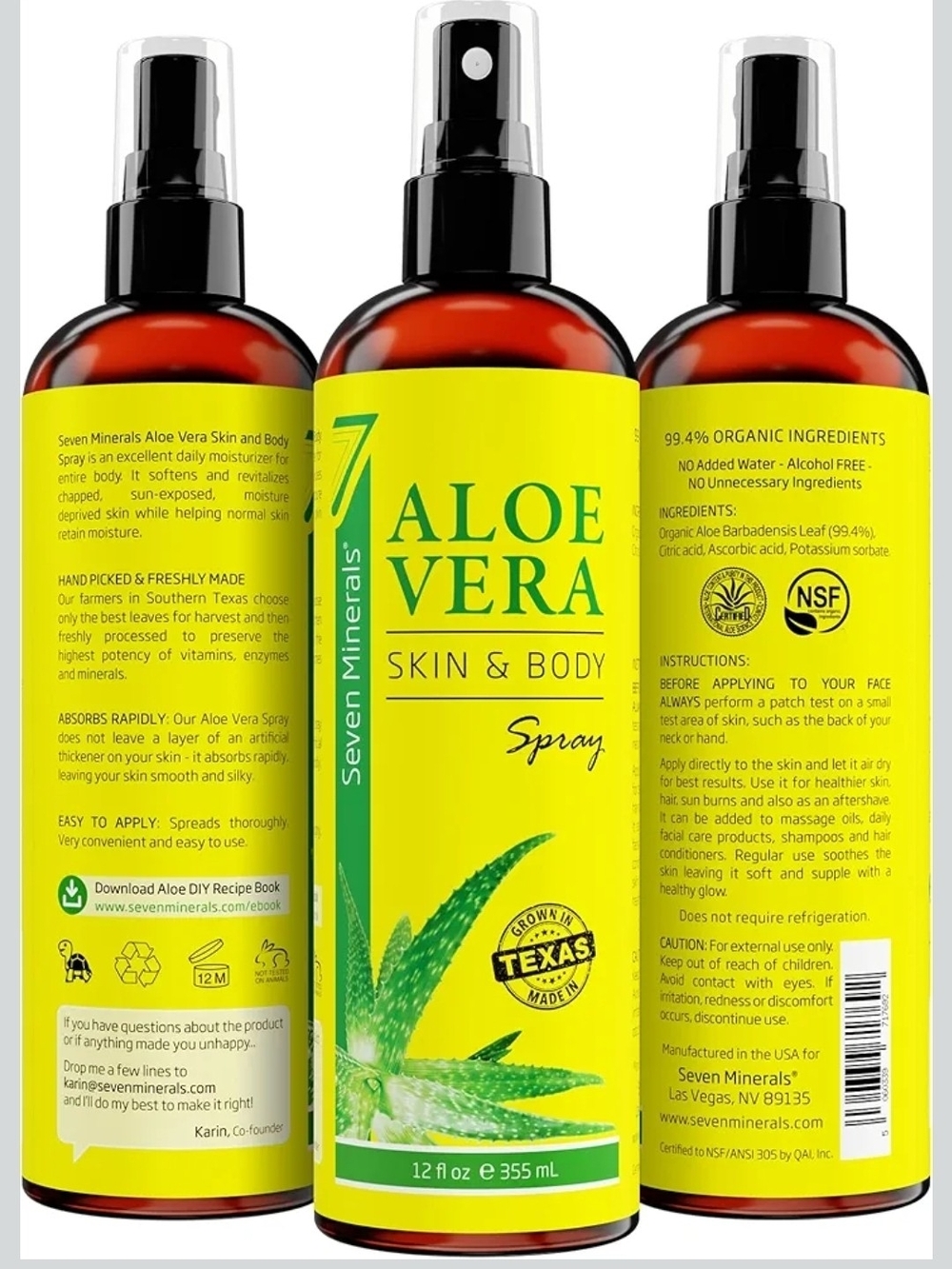 2! Aloe Vera Skin & Body Spray - Green - Picture 2 of 3